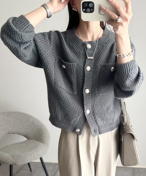 Ada. カーディガン 金ボタン ニット カーディガン レディース