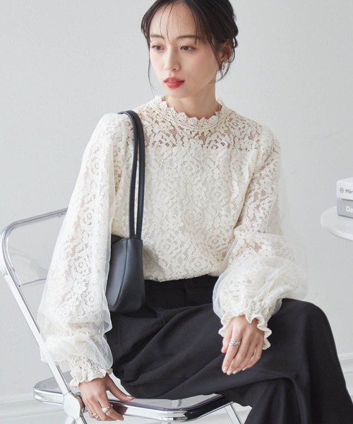 NOBLE（ノーブル） 長袖シャツ FREE ホワイト レディース : ZOZOTOWN