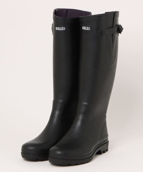 AIGLE（エーグル） 長靴 レインブーツ 乗馬風バックル付きレインロング