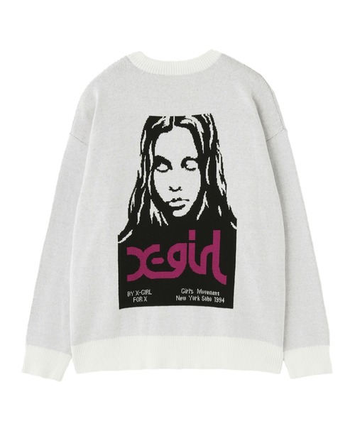 X-girl（エックスガール） ニット セーター FACE JACQUARD KNIT TOP