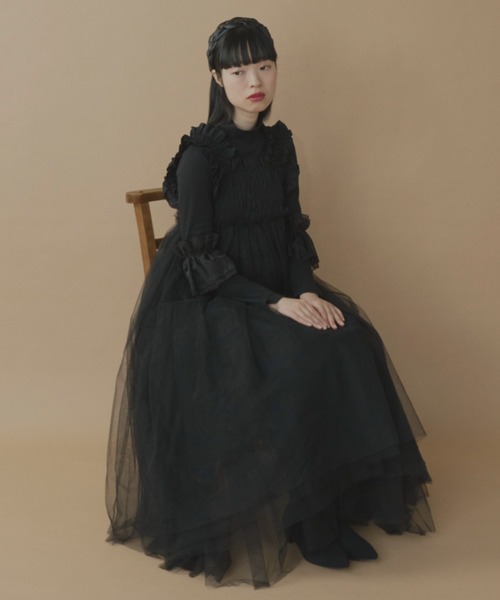 PERNA（ペルナ） ワンピース チュールギャザーキャミワンピース