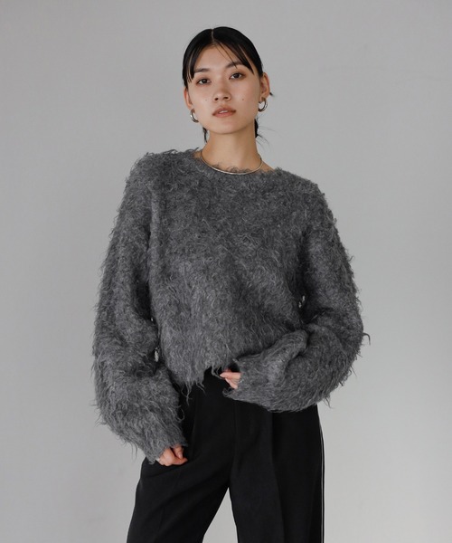 ENC ニット セーター teddybear shaggy cropped pullover / テディ