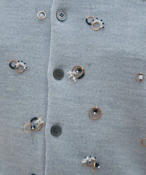 MACPHEE（マカフィー） カーディガン ウールビジュー クルーネック