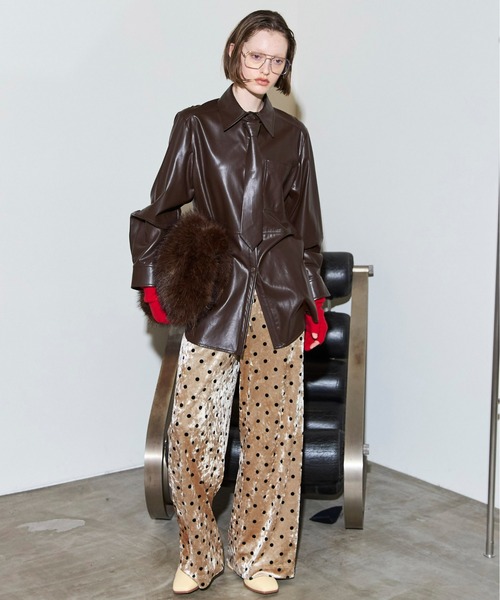 MAISON SPECIAL（メゾンスペシャル） パンツ Multi Fabric Velour Easy