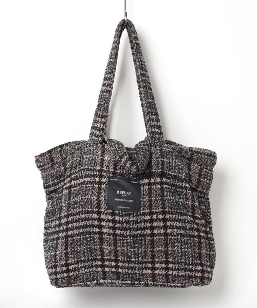 REPLAY（リプレイ） トートバッグ ブレンドウールハウンドトゥース