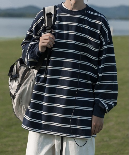 NEW GENTLEMAN tシャツ ホライズンボーダー オーバーサイズロンT