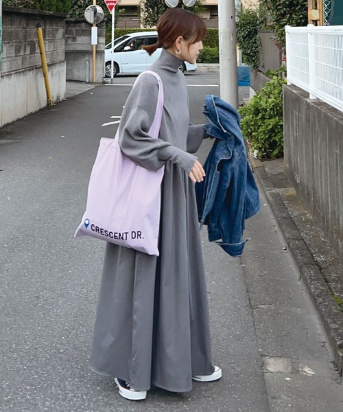 ワンピース 「CORNERS by KR」指穴付きハイネックドッキングワンピース