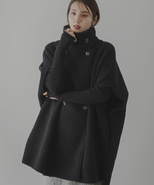 rectangle（レクタングル） ポンチョ 2WAY襟ムートンボアポンチョ