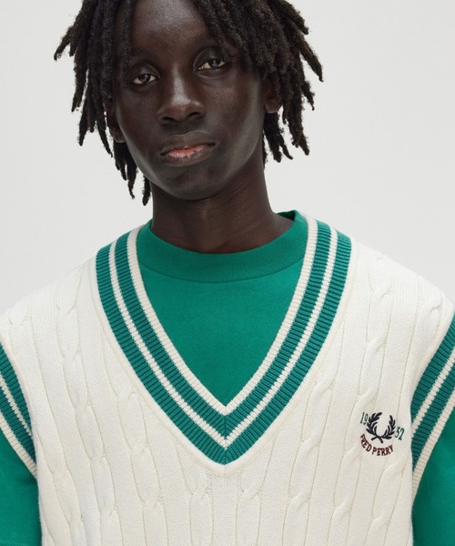 FRED PERRY（フレッドペリー） ベスト ジレ Cable Knit Tennis Vest