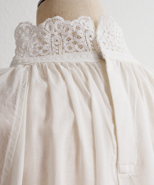 pual ce cin ブラウス シャツ 襟袖レースプチハイネックブラウス