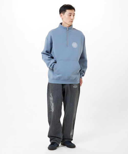 HUF（ハフ） トレーナー スウェット REGIONAL HALF ZIP FLEECE メンズ