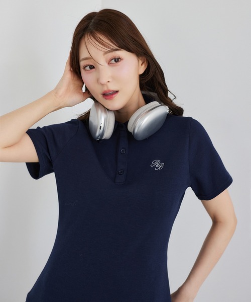 one after another NICE CLAUP ワンピース ポロ襟プリーツミニ