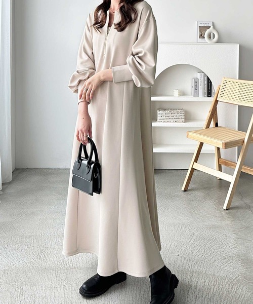 GeeRA（ジーラ） ワンピース 「全骨格細見え/低身長サイズ有」すっきり