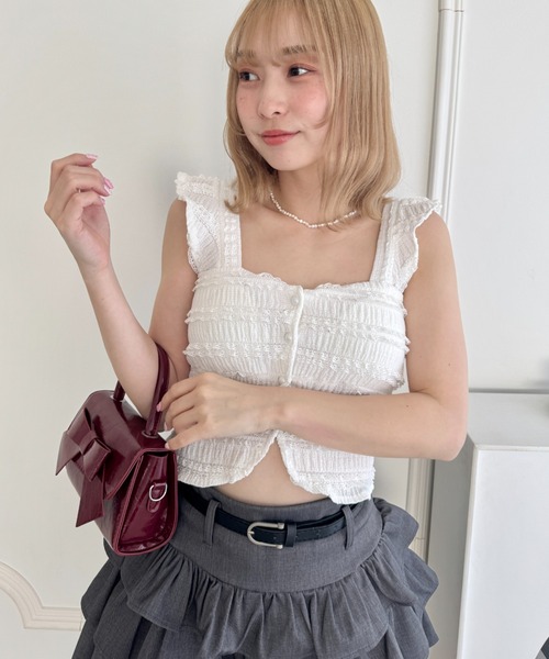 Loueme キャミソール ホイップレースフリルビスチェ : ZOZOTOWN Yahoo