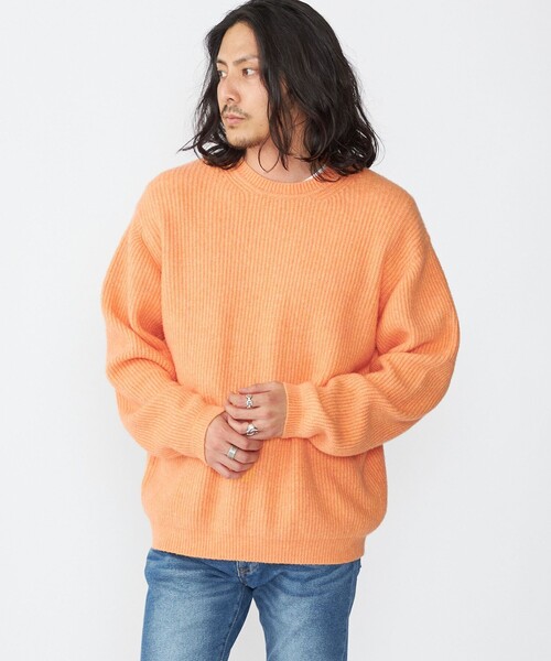 J.M. Atelson リブ編みオレンジニットセーター フランス製 予約