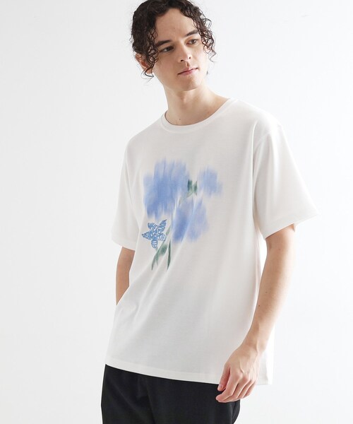 tk.TAKEO KIKUCHI（ティーケータケオキクチ） tシャツ ボカシフラワーT