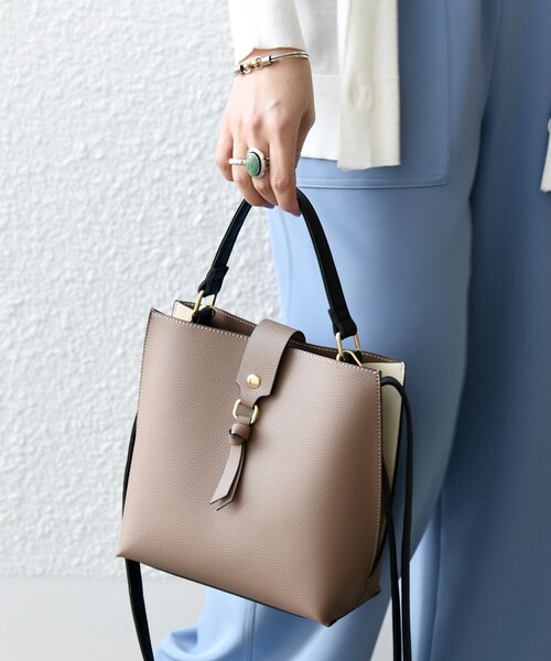 SHIPS any ショルダーバッグ バッグ any: バイカラー2WAY スクエア