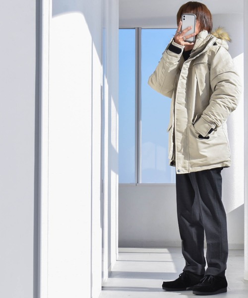 モッズコート コート タスラン 中綿フードファージャケット レディース