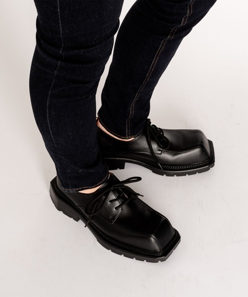 SVEC（シュベック） ビジネスシューズ スクエアトゥ レースアップ