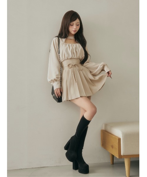 Darich（ダーリッチ） ワンピース ドッキングコルセットプリーツミニ