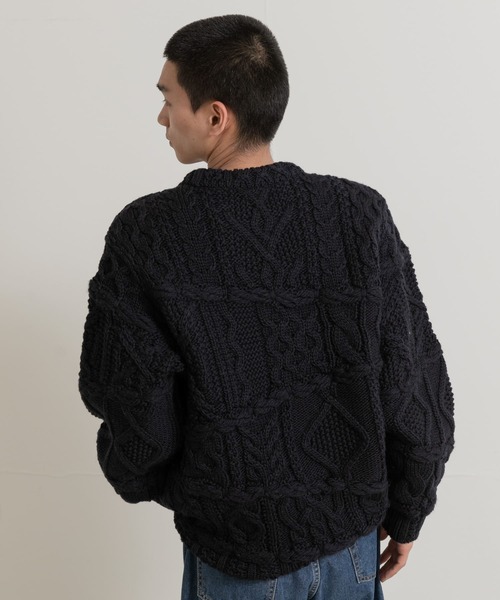 Yonetomi NEW BASIC セーター ニット 米富繊維 CRAZY ARAN PULLOVER-3