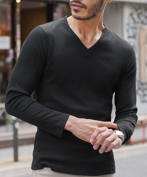 JIGGYS SHOP（ジギーズショップ） tシャツ Vネック ロンT テレコリブ