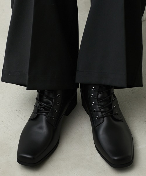 CALLNE ブーツ 「CALLNE」Squaretoe Real Leather Heelboots
