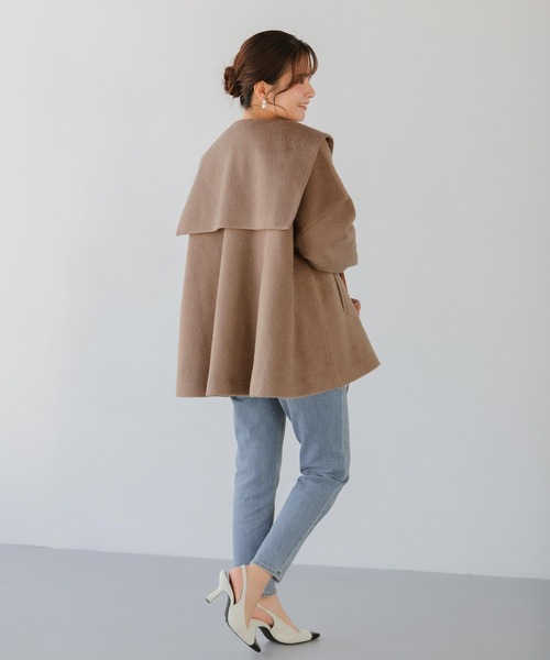 Fit more（フィットモア） コート アウター ビッグカラーウールライク