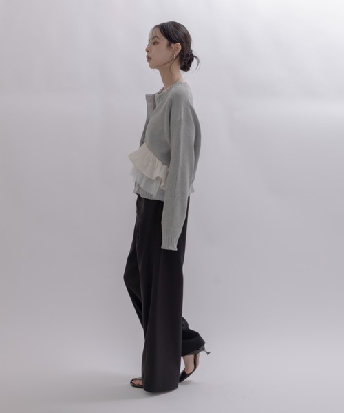 Eimee Law（エイミーロウ） カーディガン ランダムリボンフリルニット