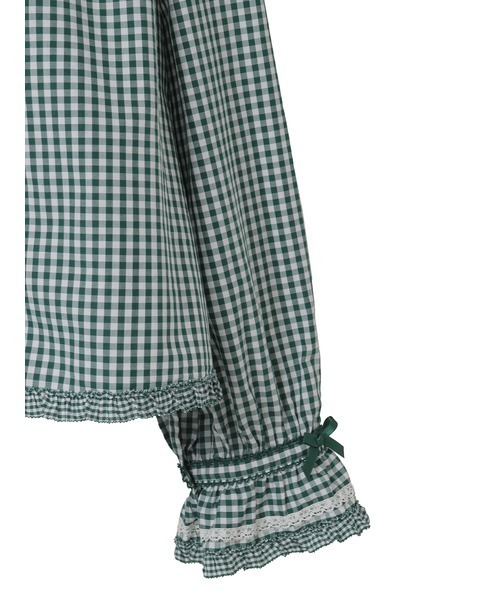 PINK HOUSE（ピンクハウス） ブラウス シャツ フリル襟付きギンガム