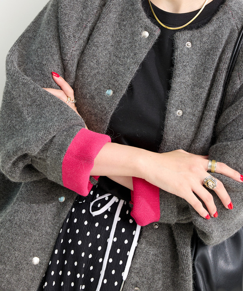 B.C STOCK（ベーセーストック） カーディガン 「追加」2層スムース編み