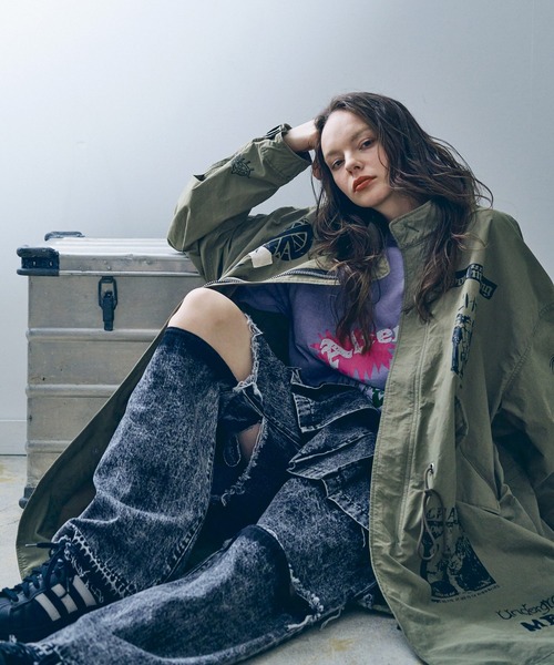 RNA（アールエヌエー） モッズコート コート C0783 マルチプリント