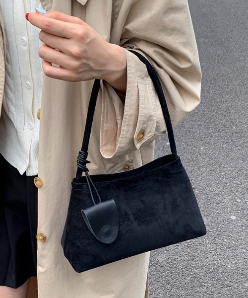 ハンドバッグ 「3点セット」「キーホルダー/ポーチ付き」スエードワン