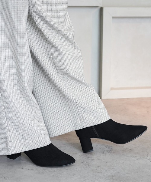 ブーツ 晴雨兼用チャンキーショートブーツ「日本製」 レディース