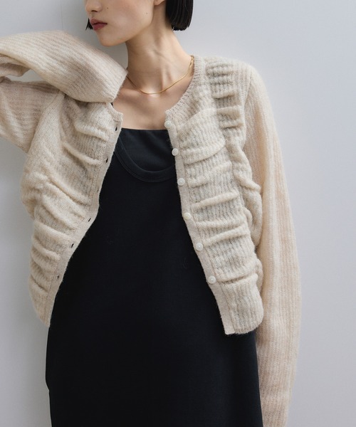 ADAM ET ROPE'（アダムエロペ） カーディガン 「WEB限定」ダブルモヘア