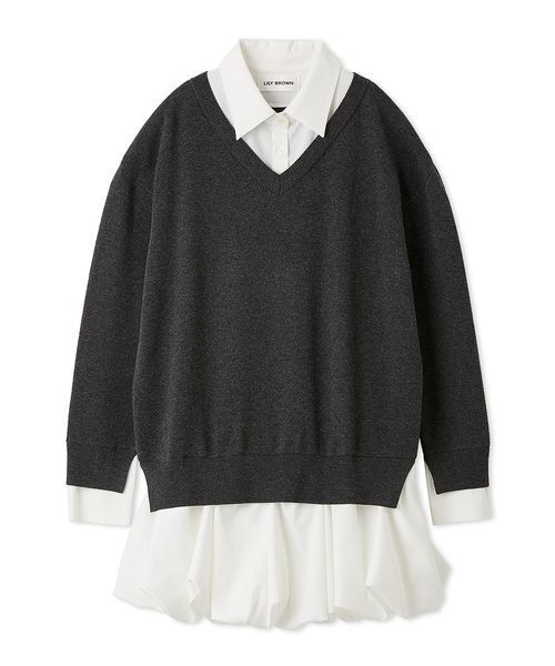 LILY BROWN（リリーブラウン） ワンピース ニットドッキングバルーン