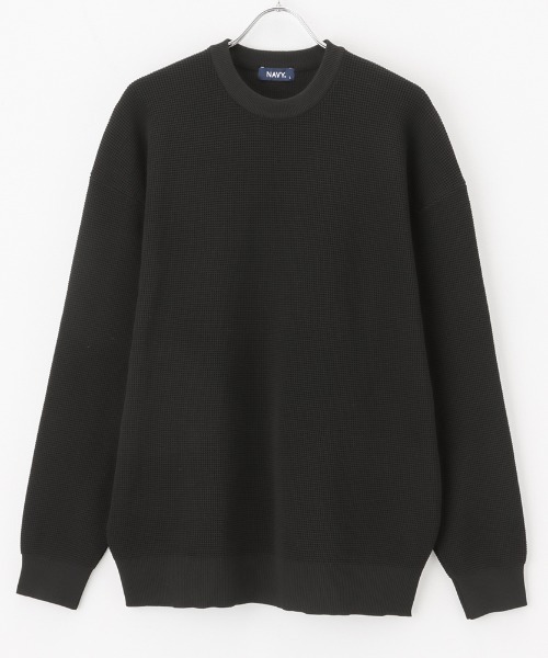 NAVY セーター ニット 無地クルーネックニット メンズ : ZOZOTOWN
