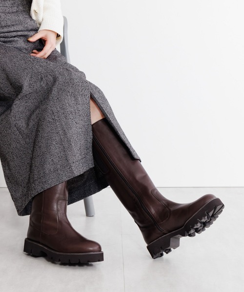 HIMIKO ブーツ 「Made in Japan」「撥水」トラックソールロングブーツ