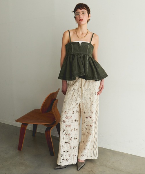 MAISON SPECIAL（メゾンスペシャル） パンツ Mixed Lace Easy Pants
