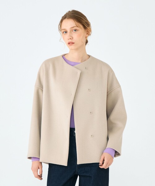 Ballsey（ボールジィ） ノーカラーコート コート ウールカシミヤ