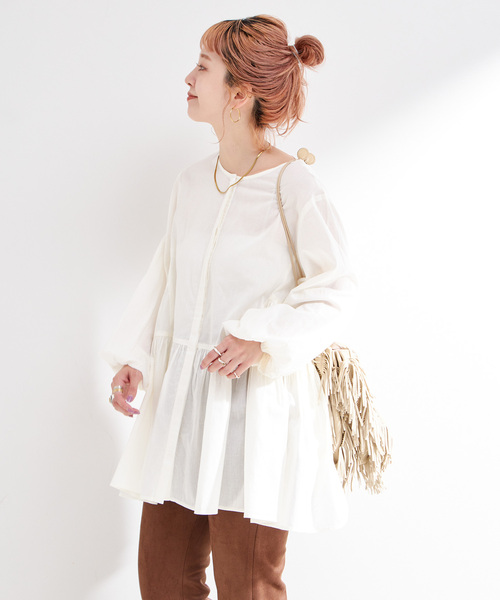 B.C STOCK（ベーセーストック） ブラウス シャツ 手洗い可 / 切り替え