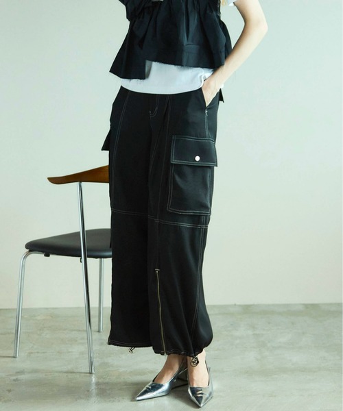 MAISON SPECIAL（メゾンスペシャル） カーゴパンツ Zip Design Satin