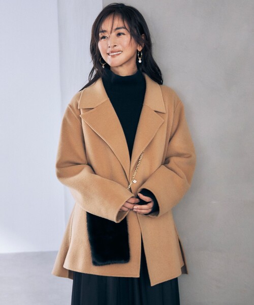 自由区（ジユウク） コート アウター ウールリバーショート コート