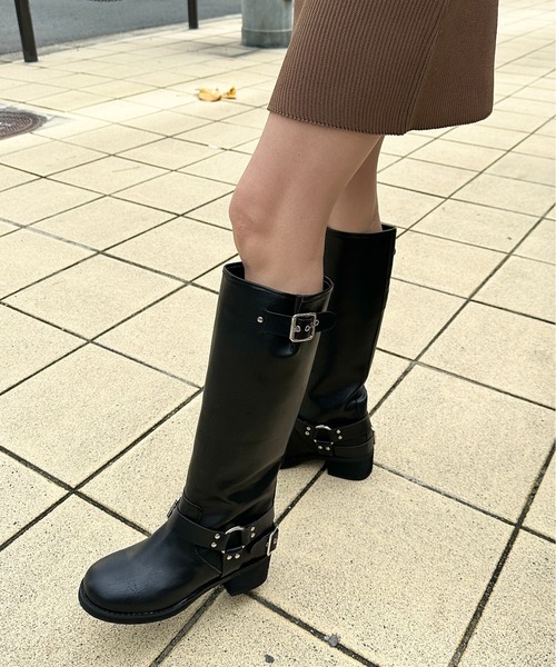 StyleSea（スタイルシー） ブーツ サイドベルト付きロングブーツ