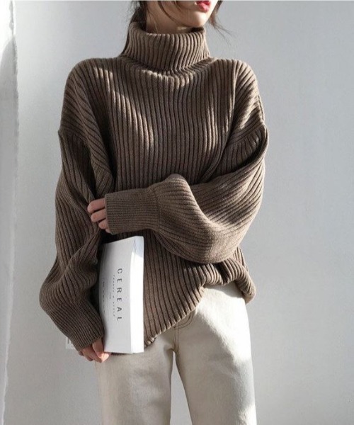Diosfront ニット ビッグシルエット タートルネックプルオーバー