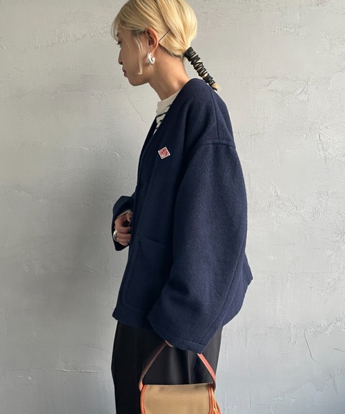 Danton（ダントン） ノーカラージャケット 36 グレー レディース