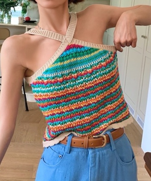 LADY LIKE（レディライク） キャミソール バッククロスかぎ編みシアー