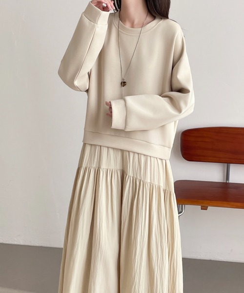 ABITOKYO（アビトーキョー） ワンピース 異素材切替段ボールスウェット