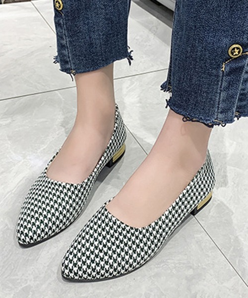 STYLEBLOCK（スタイルブロック） パンプス 千鳥格子柄ポインテッドトゥ