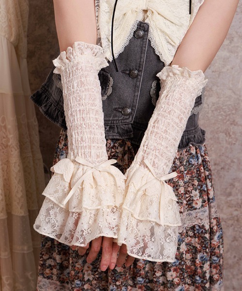 axes femme（アクシーズ ファム） アームカバー フリル×レースアーム